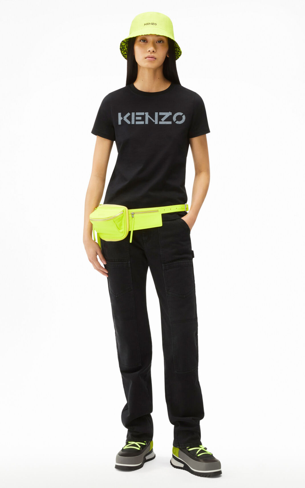 Kenzo Logo T-shirt Dames Zwart | 67381LXER